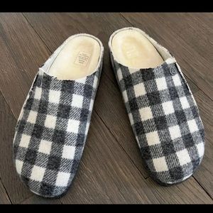 New Birkenstock White Black Zermatt Slippers